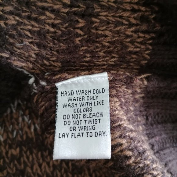 Allison Brittney Womens Brown Kimono Sleeve Mock Neck Cardigan Sweater Size PL - Picture 8 of 8